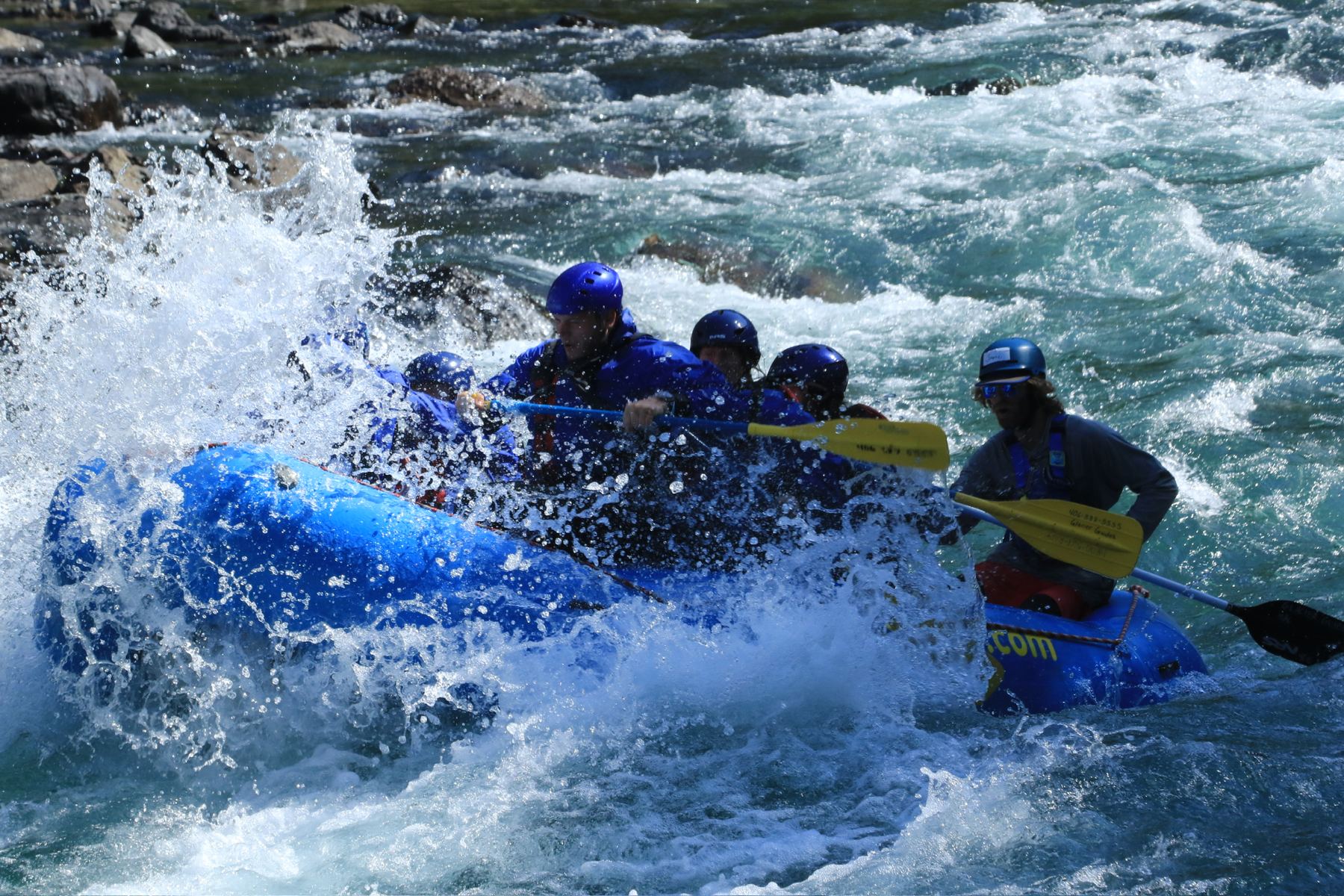 The family whitewater rafting at the Montana retreat